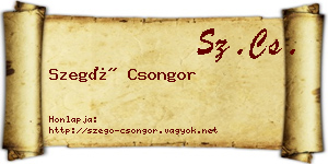Szegő Csongor névjegykártya